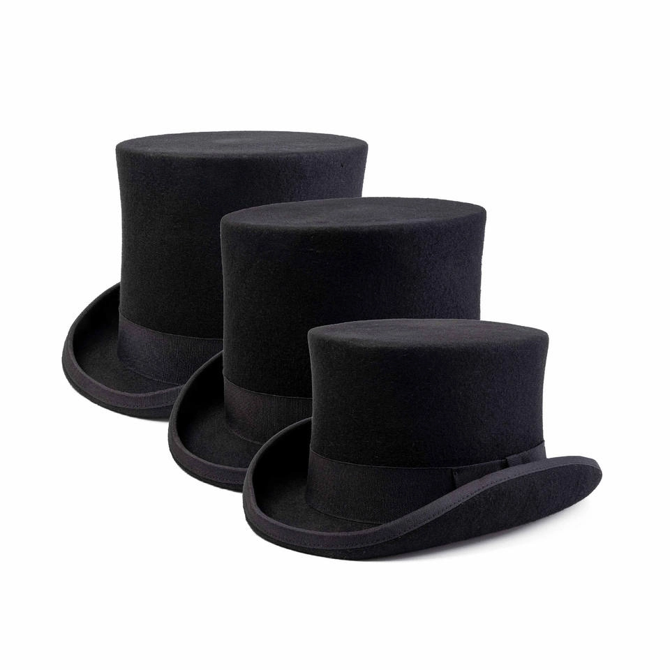 Top Quality Hat 2023 Top Hats for Men Wool Felt Low Short Top Hat