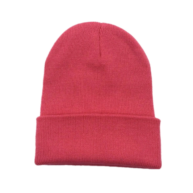 Basic Classic Custom Logo Winter Warm Solid Knit Beanie Hat Cap at Low Cheap Price