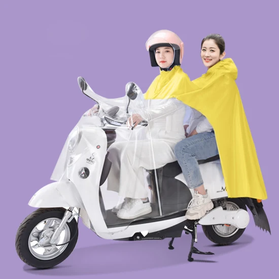 Extérieur personnalisable PU/PVC/Oxford hommes femmes Double personne Scooter pluie Poncho Cape veste imperméable vêtements de pluie pour moto cyclistes électriques