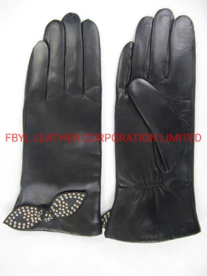 Gants en cuir véritable souple importés de haute qualité pour femmes (JYG