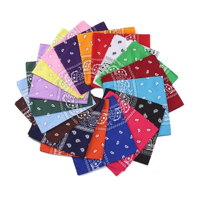 Cadeau promotionnel personnalisé foulard multifonctionnel cou carré vente en gros fleur de cajou coton tête Bandana