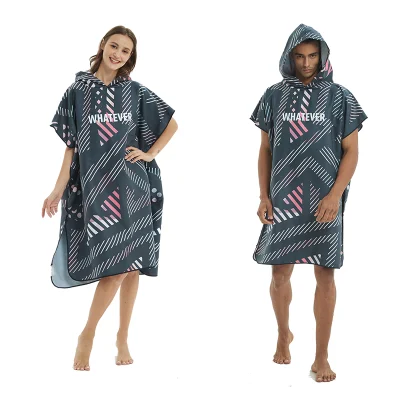 Poncho de Surf à capuche en microfibre à séchage rapide, avec Logo personnalisé personnalisé