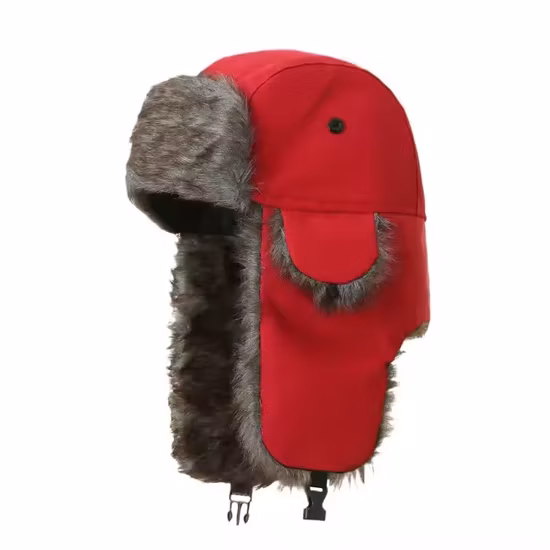 Casquette de lierre en laine noire pour hommes, chapeau de trappeur de chasse en fourrure, couvre-oreilles de sport unisexe ML XL