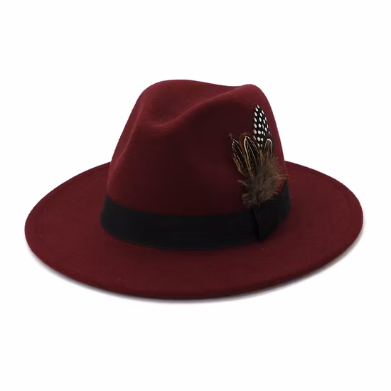 Chapeau de mode à large bord Fedora chapeaux pour femmes et hommes classique feutre Panama chapeau robe chapeau avec boucle de ceinture