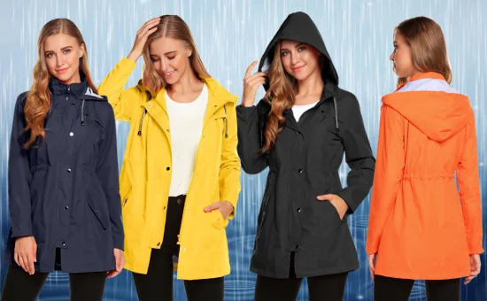 Poncho de pluie imperméable et respirant pour femmes et hommes avec capuche à cordon de serrage pour adultes